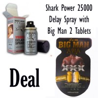 Shark 25000 Delay Spray with Big-men Timing Tablets